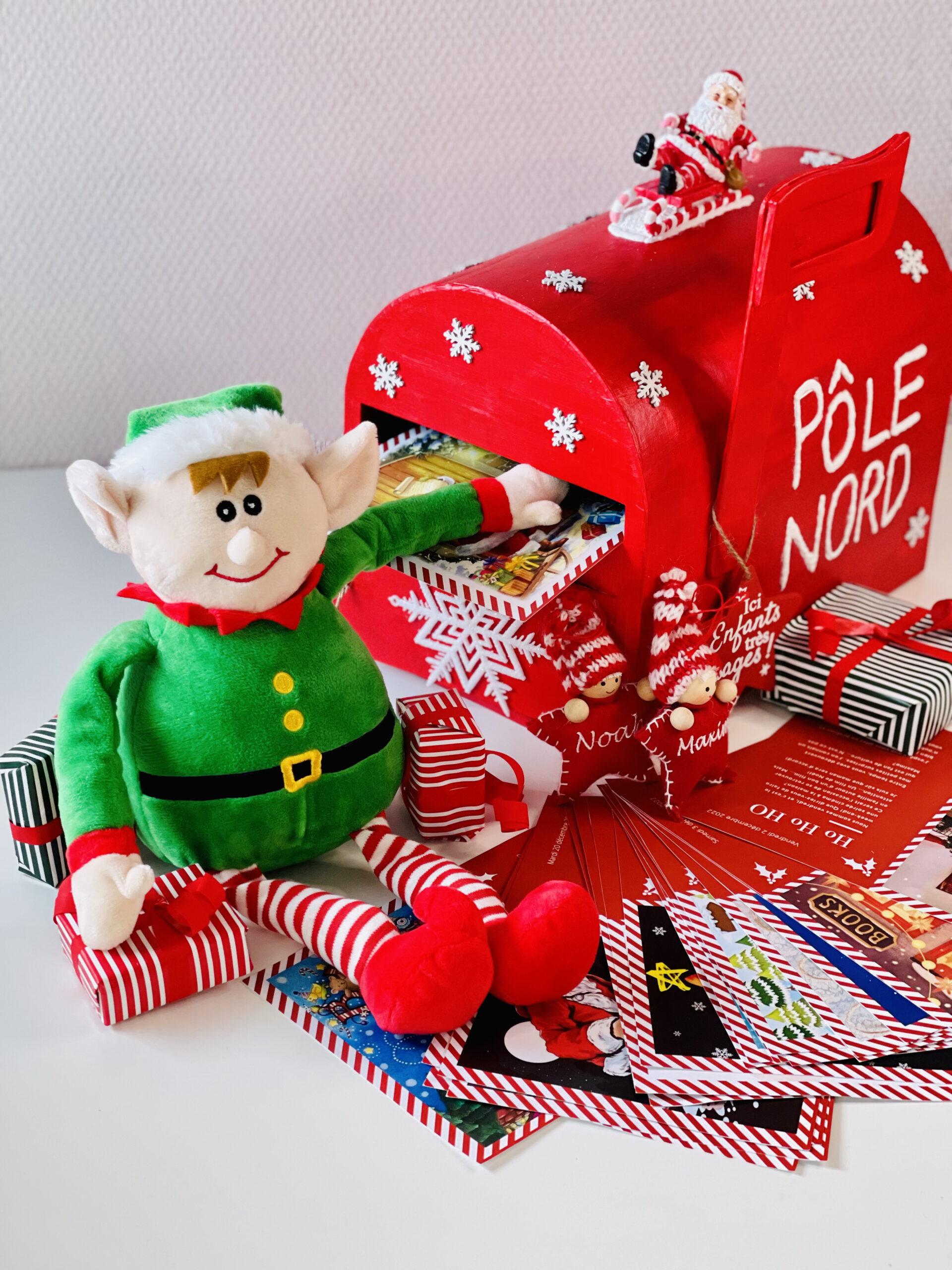 Boîte Aux Lettres De Noël – Bonhomme De Neige Bleu – Maisonnette En Bois