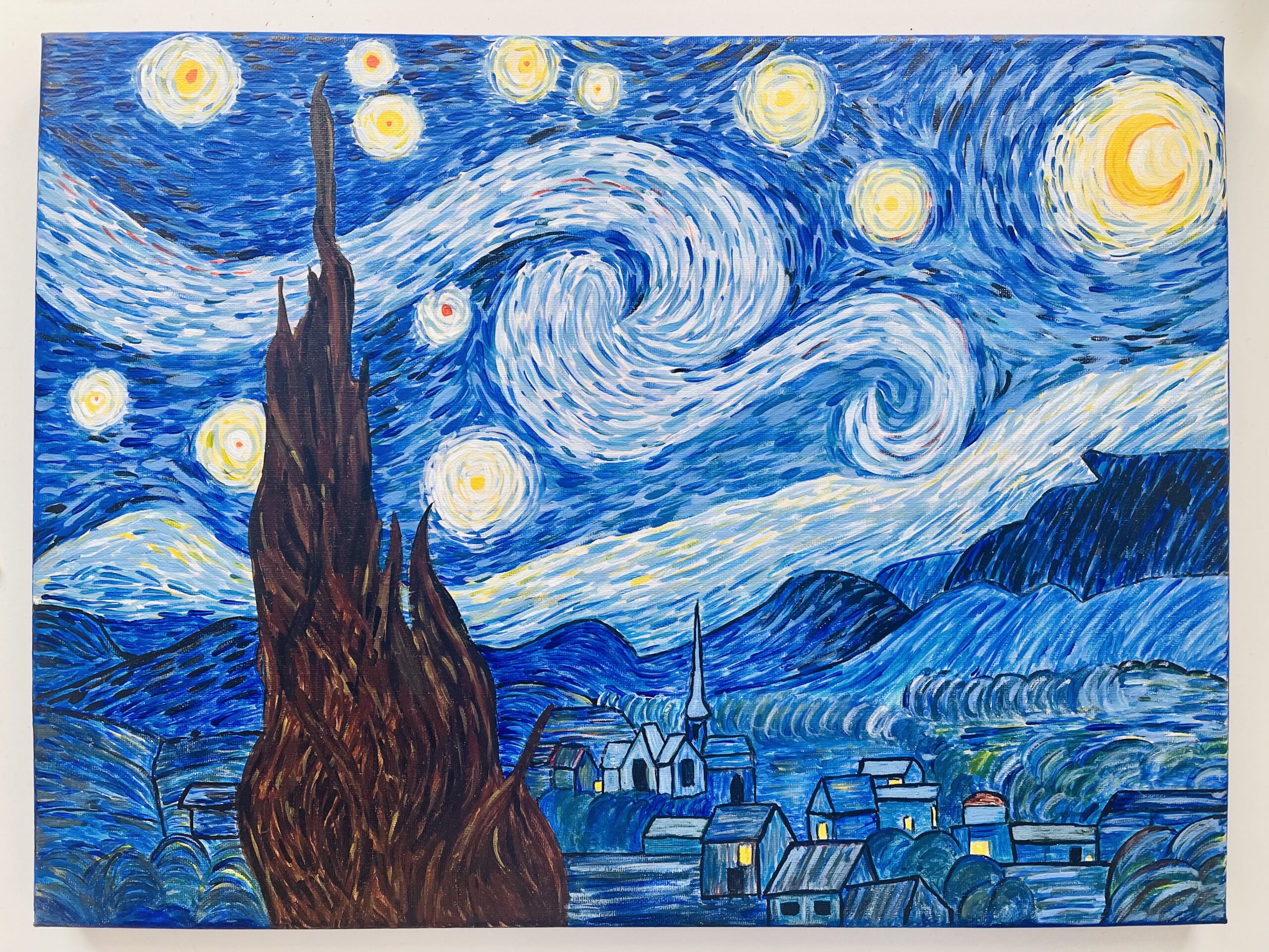 Comment peindre la nuit étoilée de Van Gogh - Lina Haeg - DIY